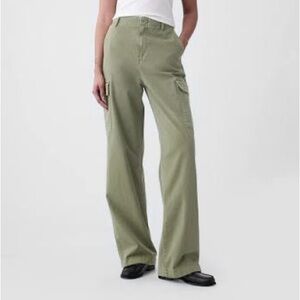GAP Khaki Cargo Wide Leg Pants